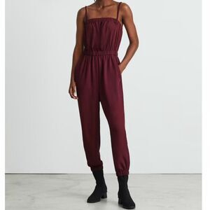 Everlane The Party-Of-One Lightweight Jumpsuit Oxblood Burgundy Red S